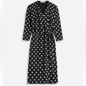 Black and cream wrap dress